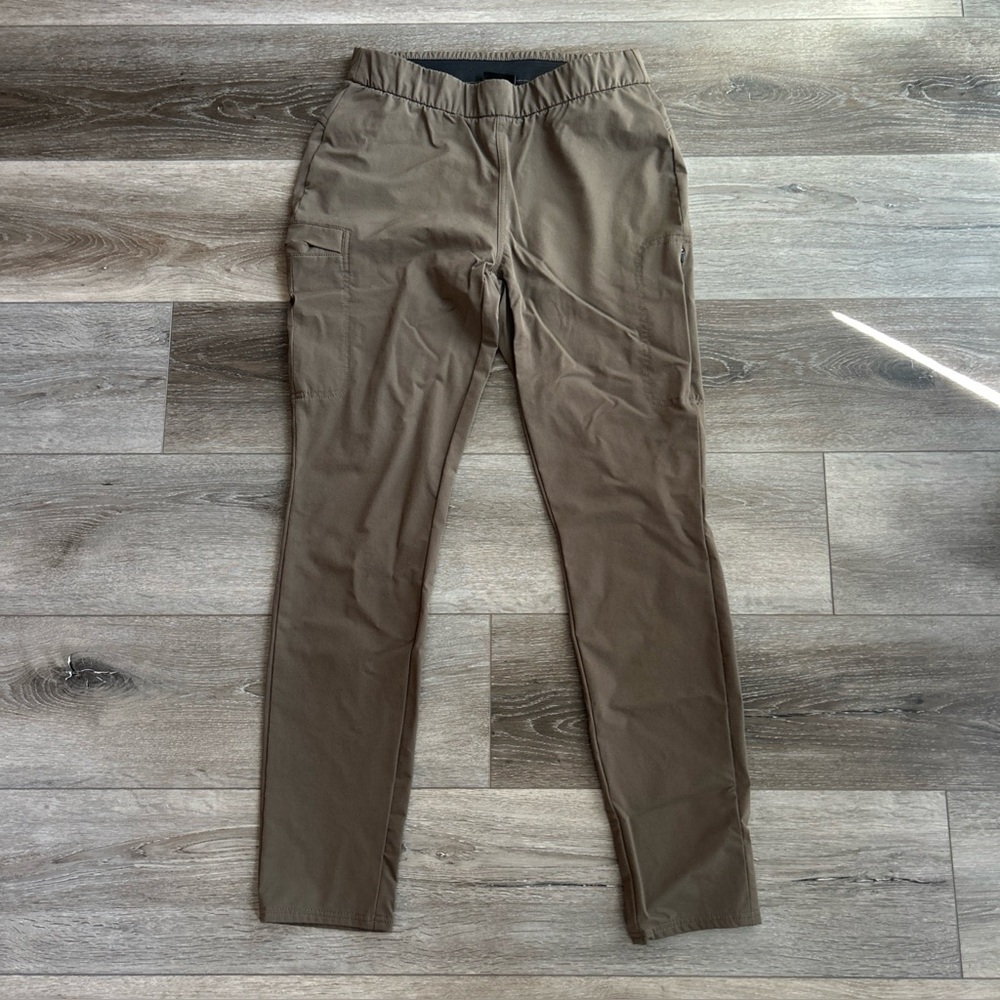 Prana Women’s Pants Hiking Utility Size Small Olive Brown Pull On Elastic Waist
